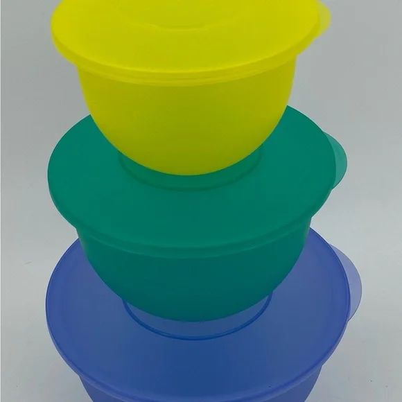 Tupperware Vintage Impressions Nesting Mixing Bowls #3091,3093,3095 & Seals NEW